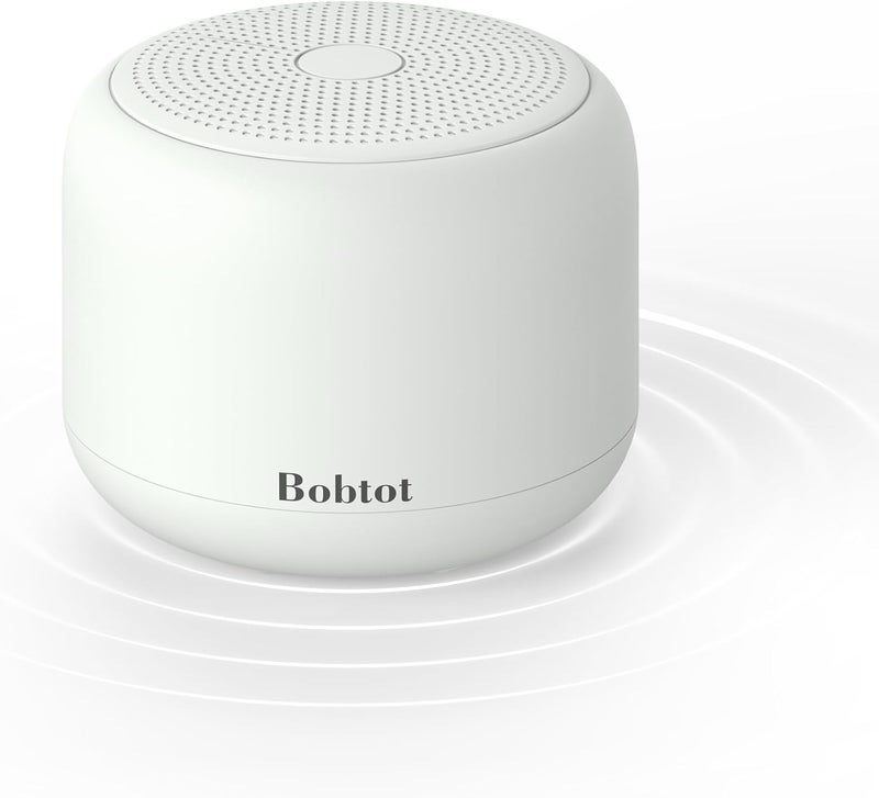 Bobtot مكبرات صوت بلوتوث محمولة مع حزام سهلة الحمل، مكبر صوت ميني لاسلكي مقاوم للماء مع صوت ستيريو عالٍ، 20 ساعة من وقت التشغيل، بطارية قابلة لإعادة الشحن، ميكروفون مدمج، رمادي فاتح - Image 1